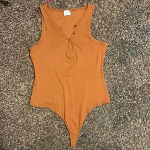 Burnt orange tank top body suit Size large